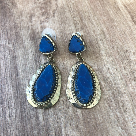 Lapis Lazuli Gold Earrings - Picture 1 of 2